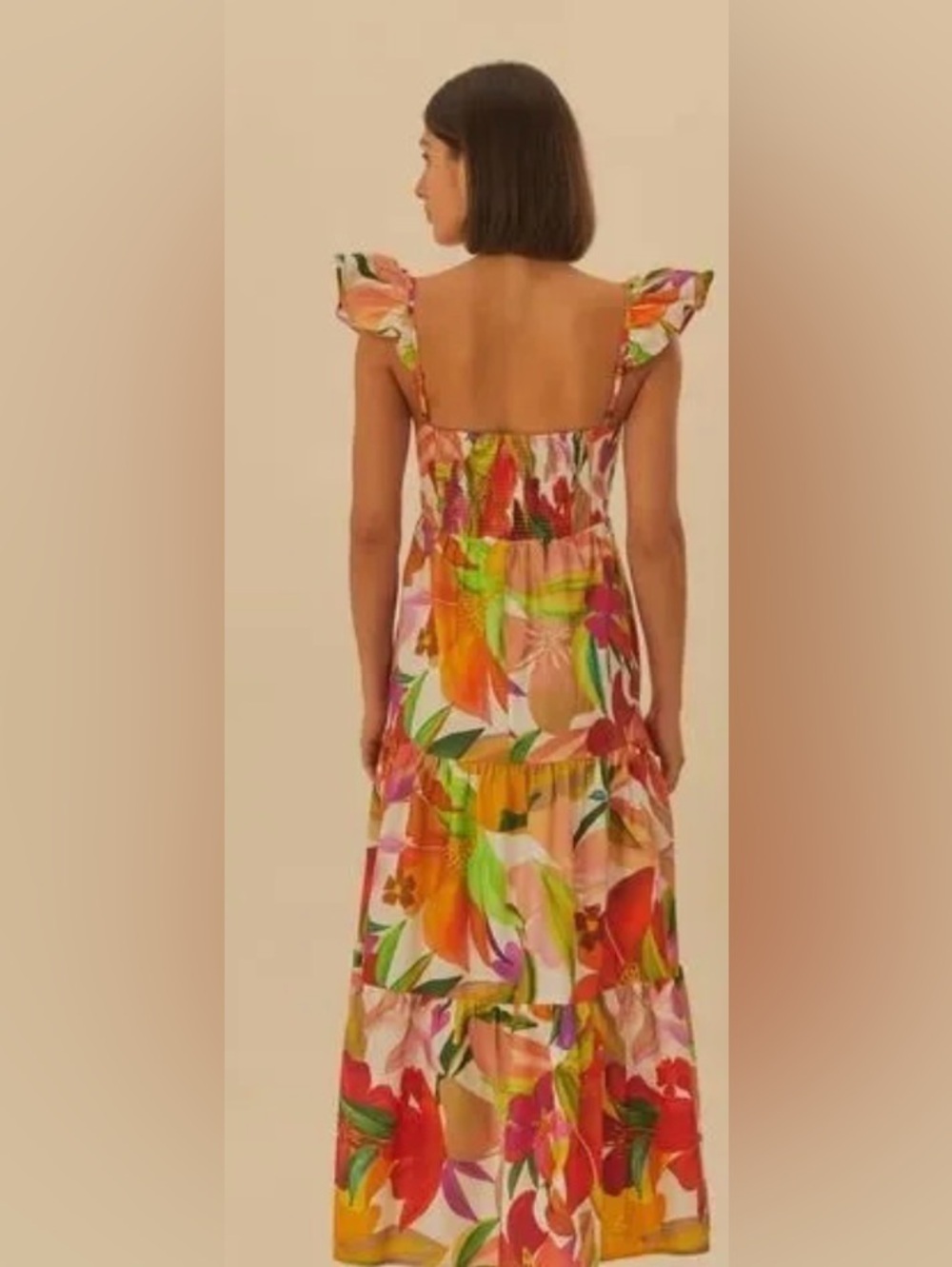 FARM Rio Multicolor Floral Tie-Front Tiered Maxi Dress - Picture 2 of 5